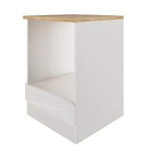 Flex-Well Herdumbauschrank Lund, 60 cm, lichtgrau/rauchgrau, mit Nische für Einbauherd.