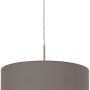 Moderne Eglo Hängeleuchte Pasteri mit anthrazit-braunem Stoffschirm, Ø 38 cm, für E27 Leuchtmittel.