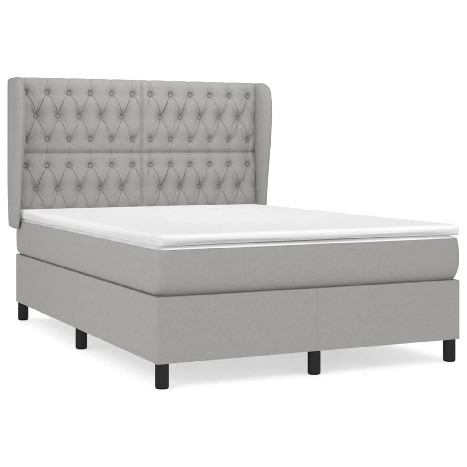 vidaXL Boxspringbett mit Matratze Hellgrau 140x190 cm Stoff1394752 günstig online kaufen