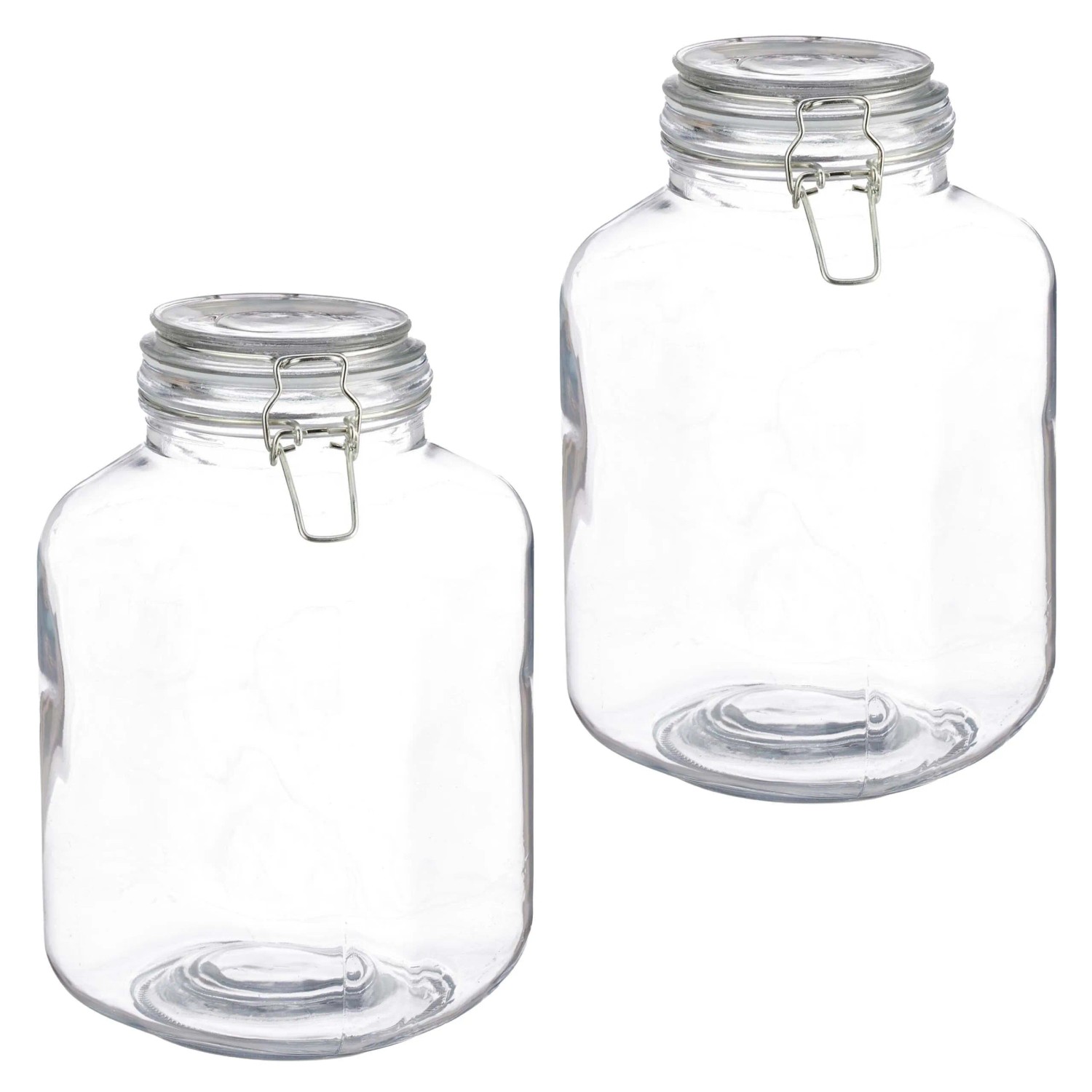 Zwei transparente Einmachgläser aus Glas mit Bügelverschluss, je 3 Liter, für luftdichte Aufbewahrung in der Küche.