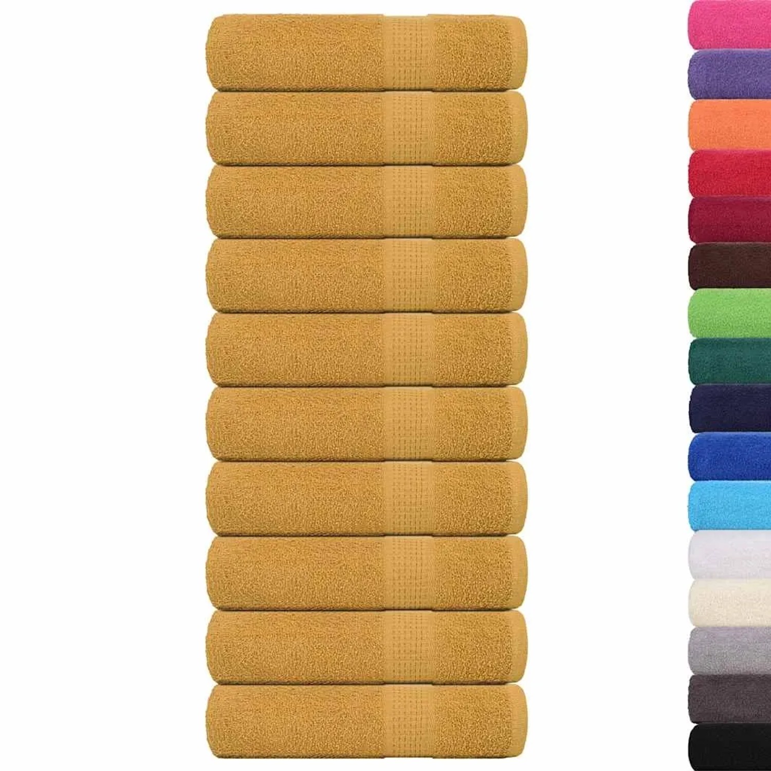 vidaXL Duschtücher 10 Stk Golden 70x140 cm 360 g/m² 100% Baumwolle 136811
