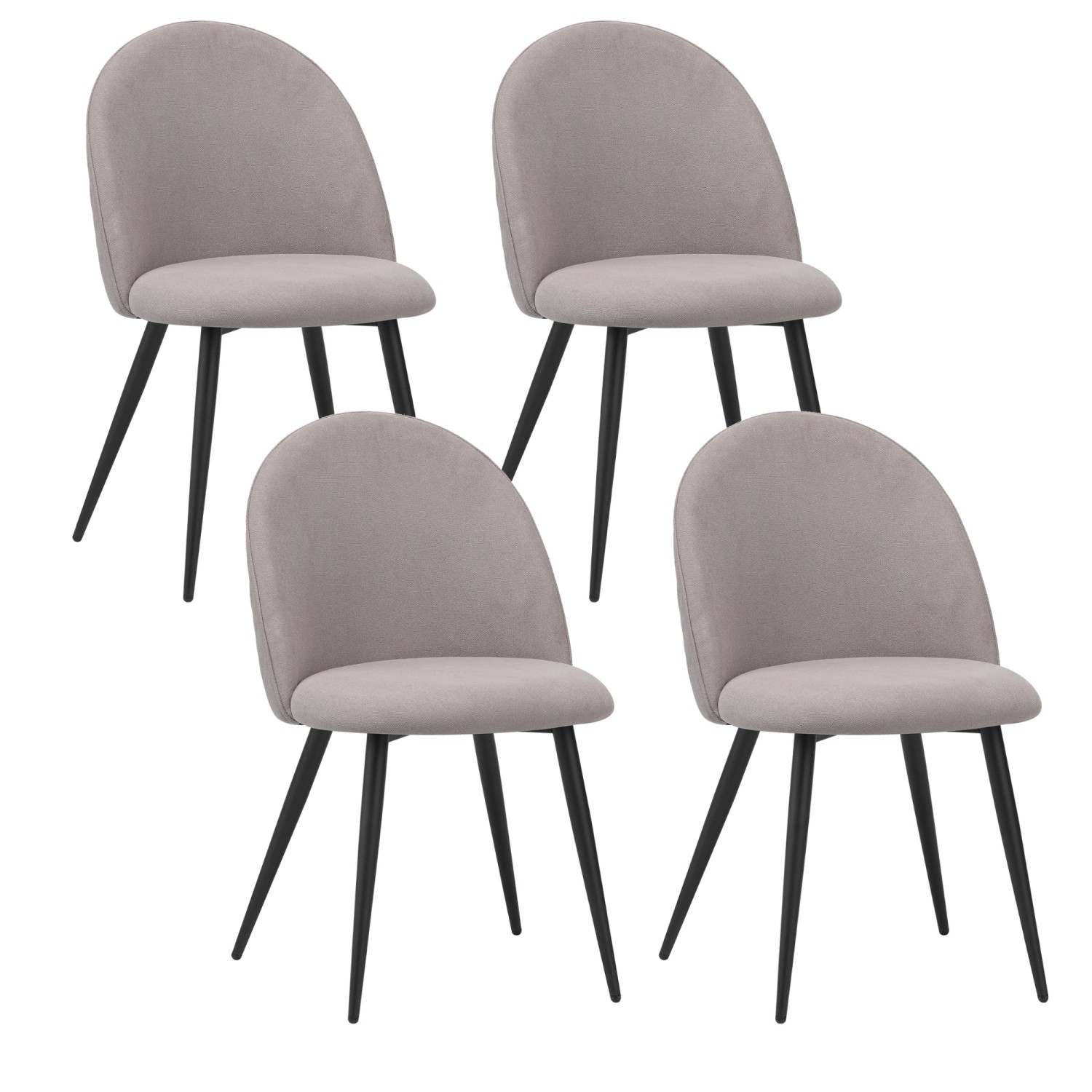 Albatros Esszimmerstuhl CAPO Stoff 4er Set Grau
