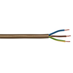 Goldene Schlauchleitung H03VV-F 3x0,75 als Meterware für den flexiblen Einsatz im Haushalt.