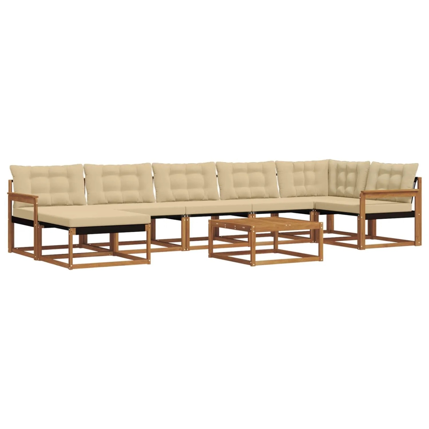 vidaXL Outdoor-Sofagarnitur 22-Tlg Natur und Beige Massivholz Akazie 3369692