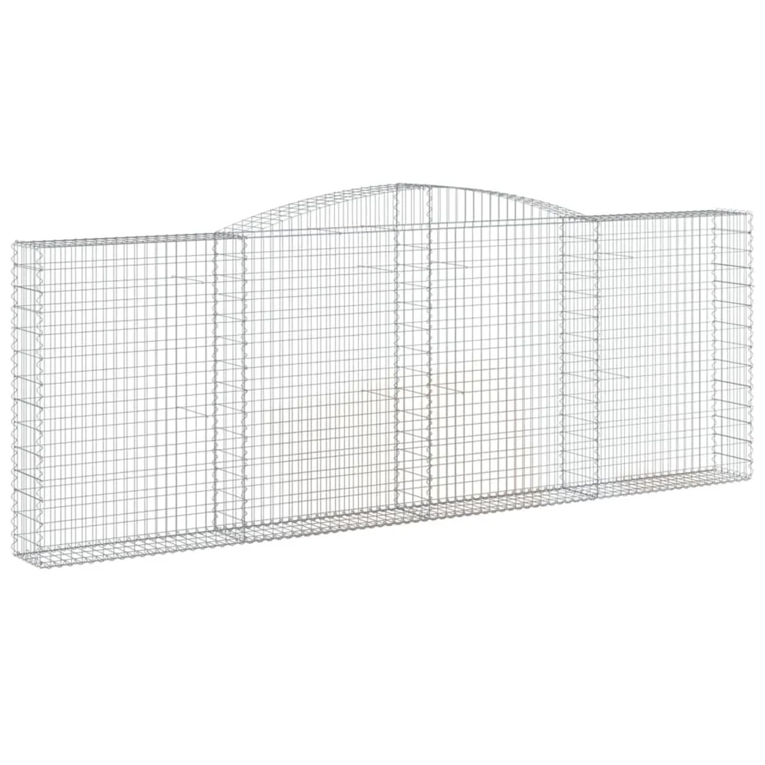 vidaXL Gabione mit Hochbogen 400x30x140/160 cm Verzinktes Eisen 153527