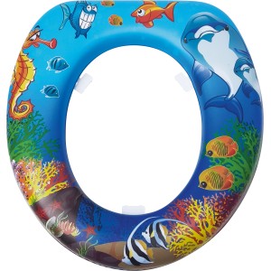 Kinder-WC-Sitz Ocean aus Kunststoff mit bunten Seetier-Motiven.