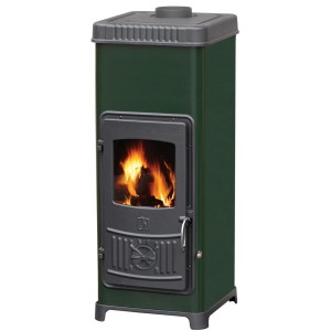 Plamen Kaminofen Dora 10N Grün mit Herdplatte und 7,2 kW