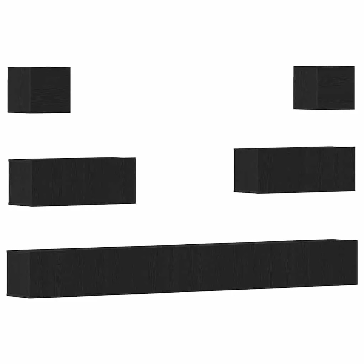 vidaXL TV-Schrankset Wandmontiert Schwarz Eichen-Optik Holzwerkstoff 3393484