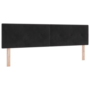 Schwarzes vidaXL LED Kopfteil, 180 cm, Polyester, mit LED-Lichtleisten für Betten.