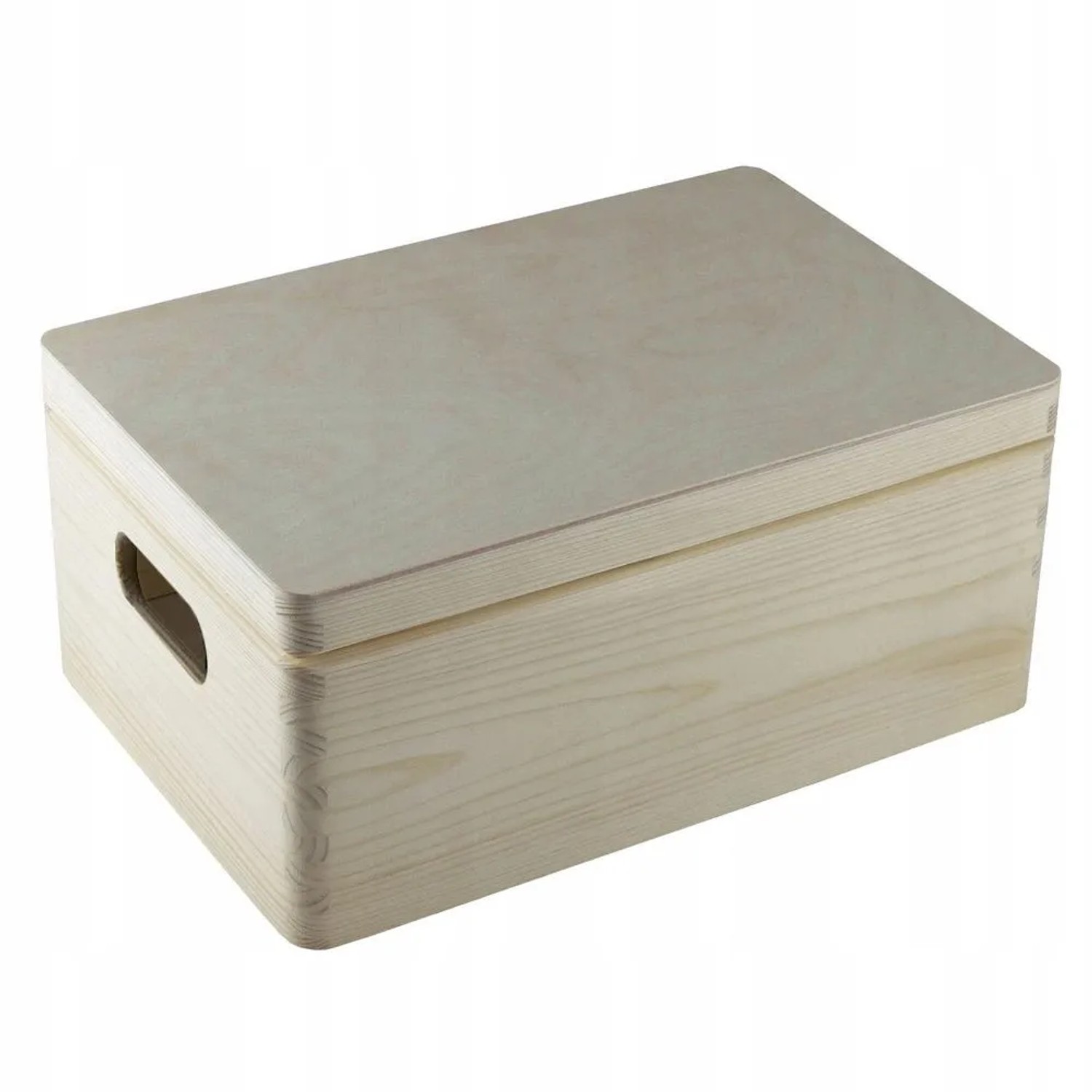 HolzFee Holzkiste 30 x 20 x 13,5 cm Allzweckkiste Holz mit Deckel und Grifflöcher