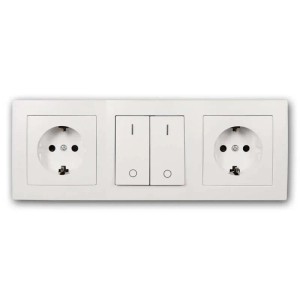 McPower Steckdosenblock Flair 2-Fach Schalter Weiß