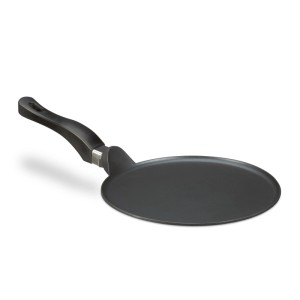 Relaxdays Crêpespfanne Aluguss Schwarz Antihaftbeschichtet 25 cm 0,54 kg