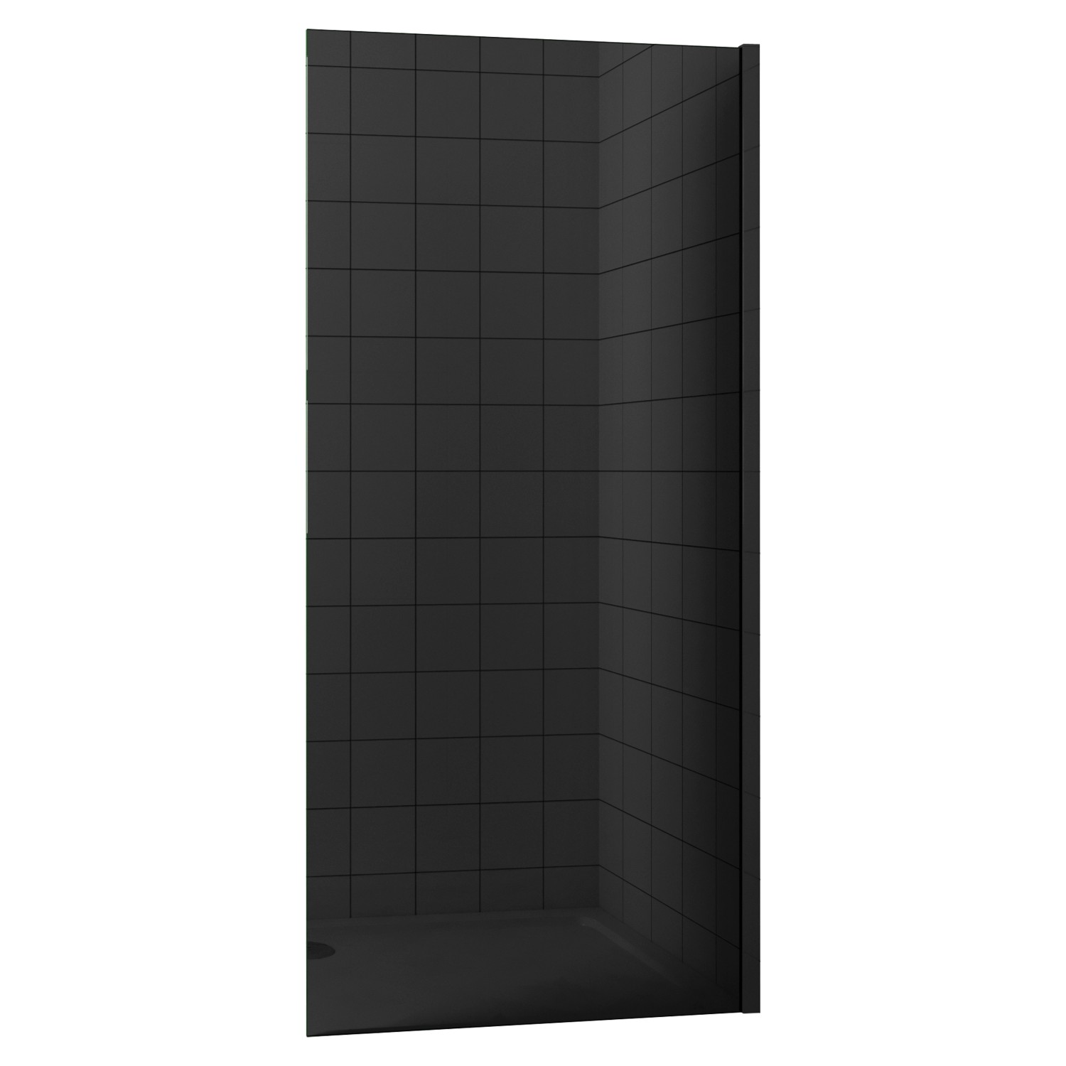AICA Schwarz Walk In Duschtrennwand 80x200cm Duschwand mit Glasschutzfolie günstig online kaufen