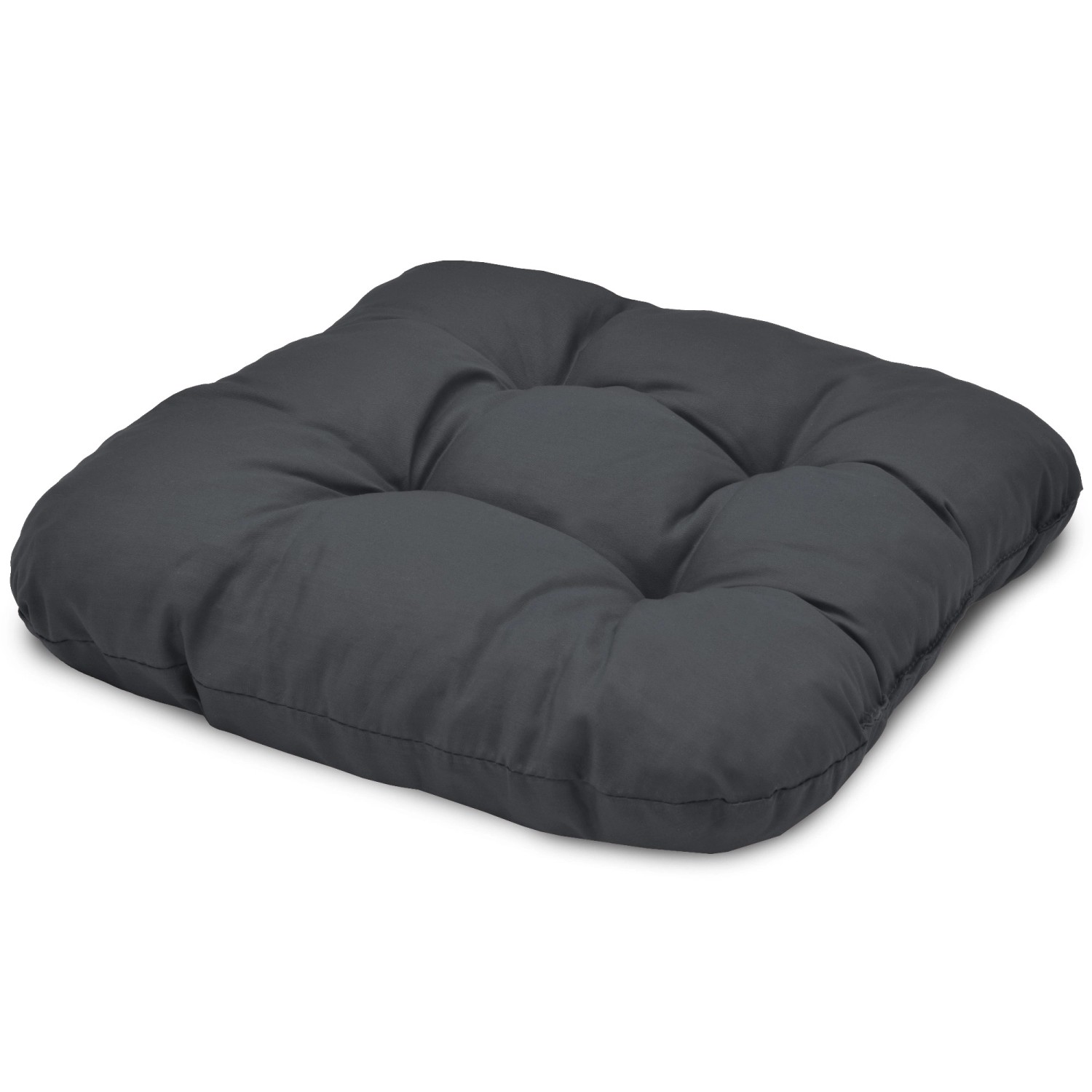 Beautissu Lisa Stuhlkissen, 40x40cm, Anthrazit, 4er-Set. Sitzkissen für Stühle & Gartenstuhlauflagen.