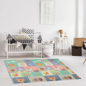 Relaxdays Spielmatte XPE Schaumstoff Bunt Faltbar 200 cm x 180 cm x 1 cm 1 kg