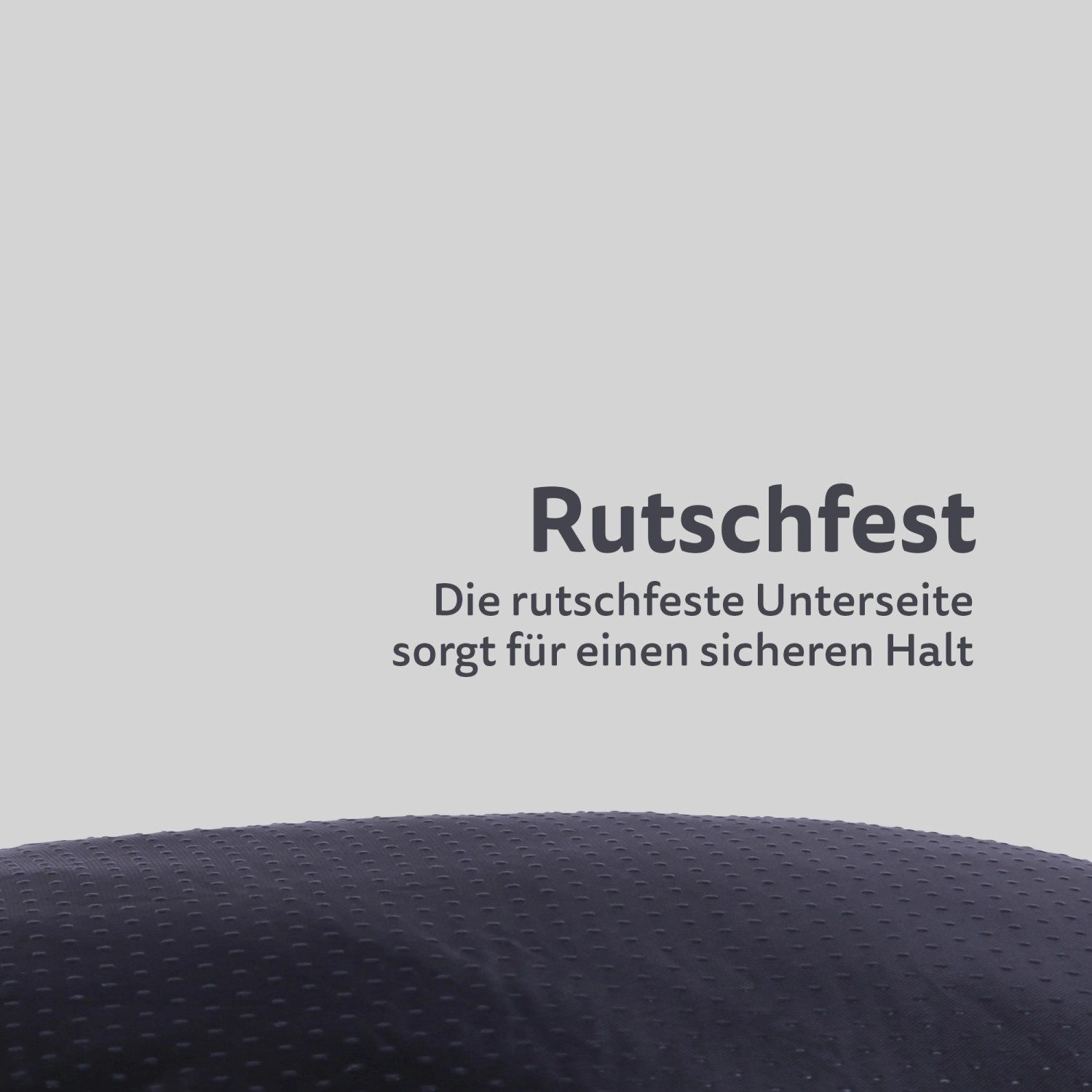 Detailaufnahme der rutschfesten Unterseite vom anthrazitfarbenen Bestlivings Haustierbett.