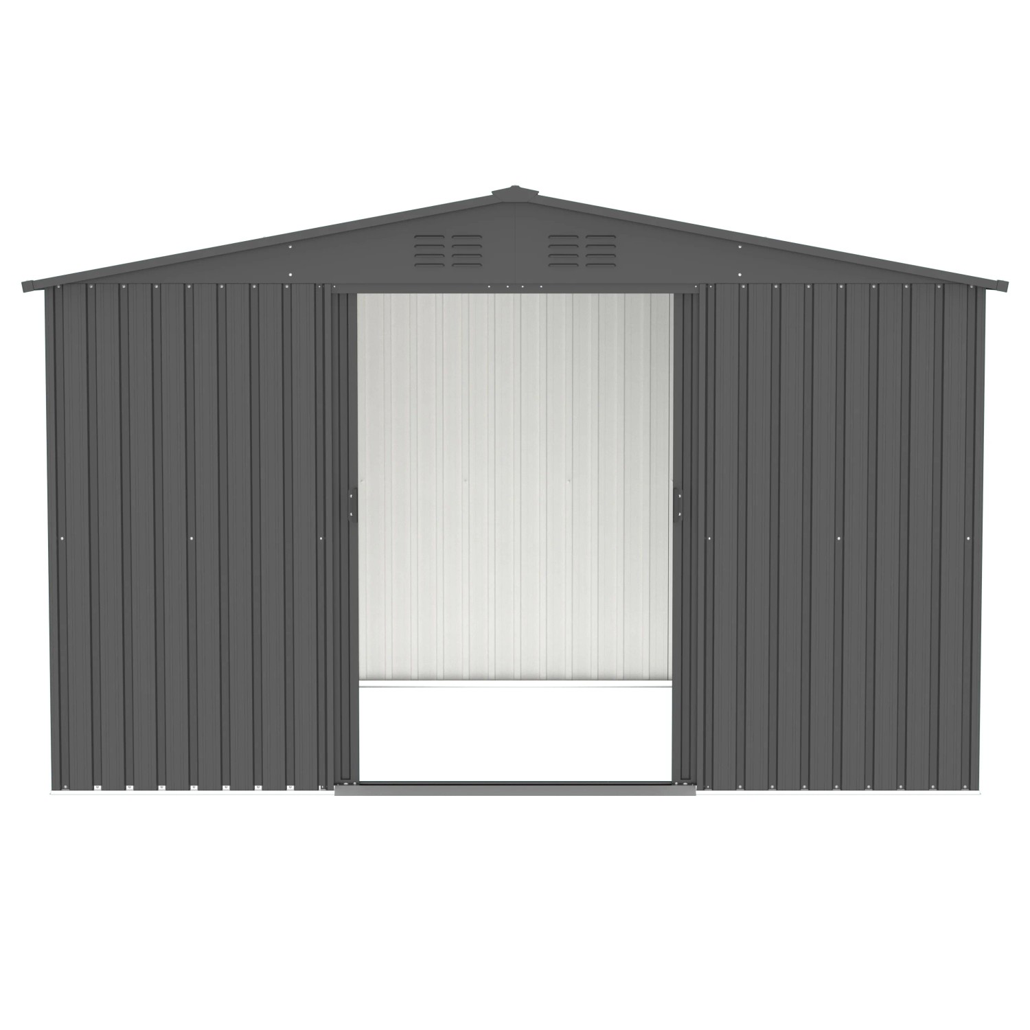 Tepro Metallgerätehaus Flex Shed XX-Large in Anthrazit mit Schiebetüren.