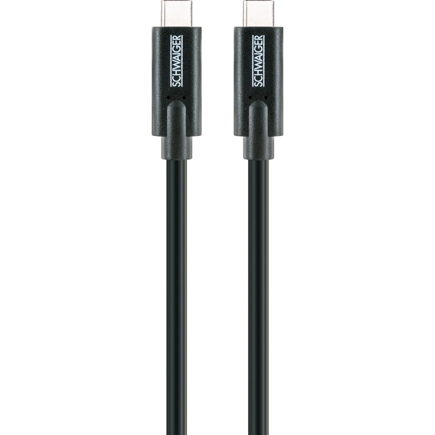 Schwaiger USB 3.2 Kabel, 2m, schwarz, mit Typ C Stecker für Computer & Multimedia Geräte.