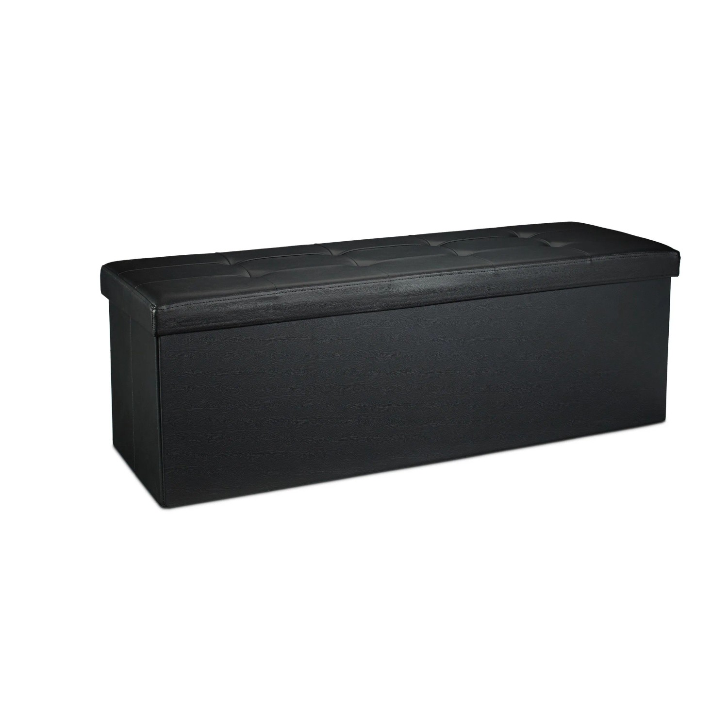 Relaxdays Sitzbank Kunstleder Schwarz Faltbar 38 cm x 114 cm x 38 cm 9,0 kg