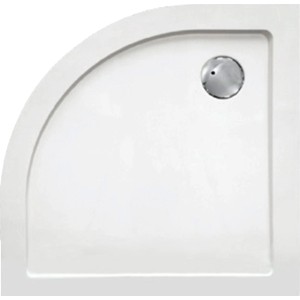 Sanotechnik Duschwanne, Viertelkreis, 90x90 cm, Weiß, extraflach, aus SMC-Kunststoff.