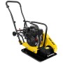 Güde Rüttelplatte GRP 80E, gelb-schwarze Baumaschine mit Motor und klappbarem Handgriff.
