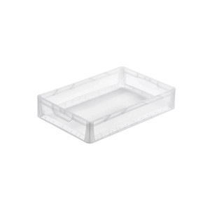 Transparente Eurobox LightLine, 24 Liter, mit offenem Griff. Ideal zur Aufbewahrung und für den Transport.