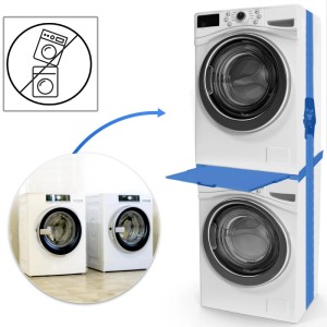 DELUKE Verbindungsrahmen Für Waschmaschine/Trockner EDEO Mit Ablage 60cm Breit Universal Zwischenbaurahmen Waschmaschinen Trockner