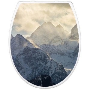 Banjado WC-Sitz Familie mit Alpenmotiv. Klodeckel mit Kindersitz und Absenkautomatik.