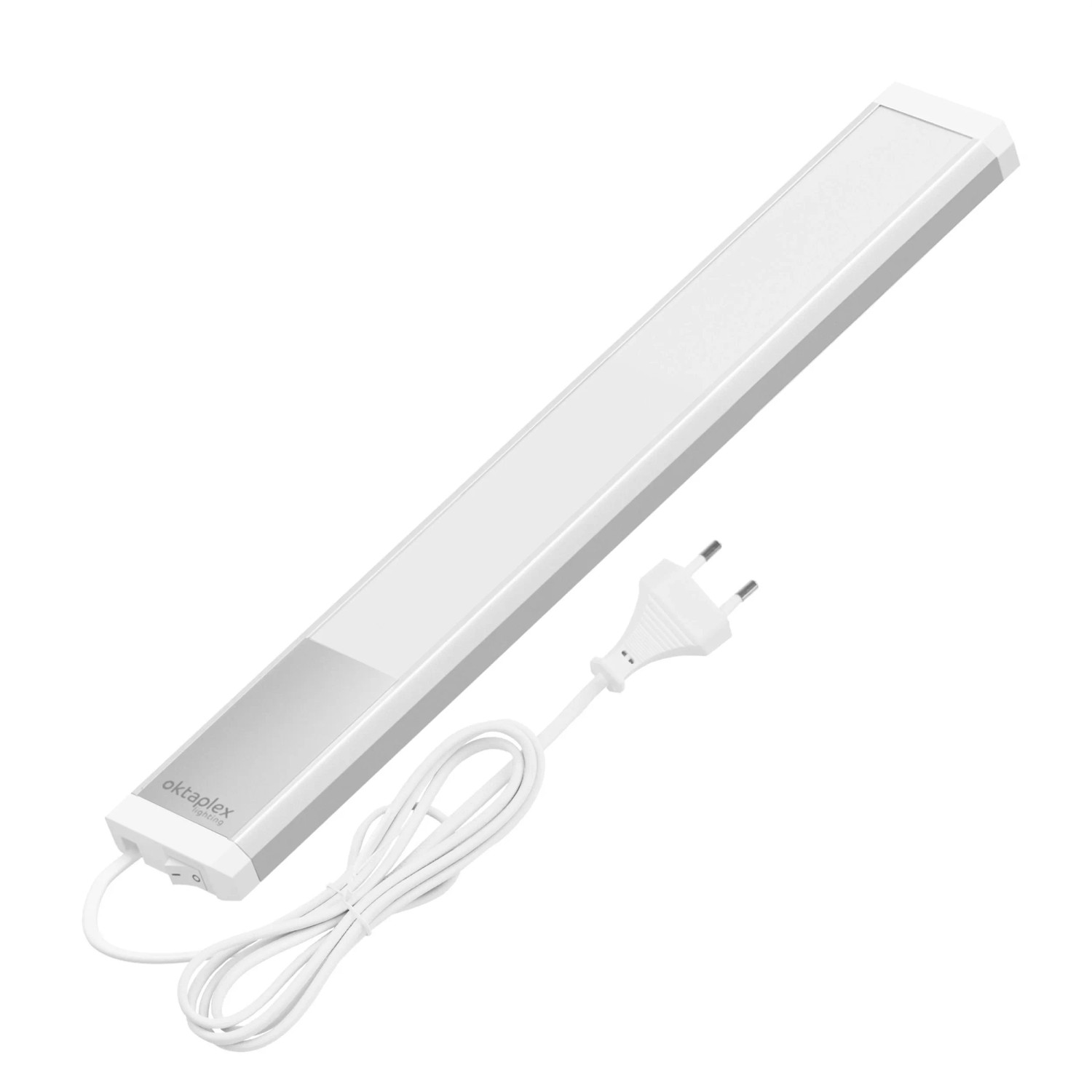 Oktaplex 3er Set Unterbauleuchte Küche Flach Aluminium 40cm LED Küchenlicht Warmweiß mit Schalter