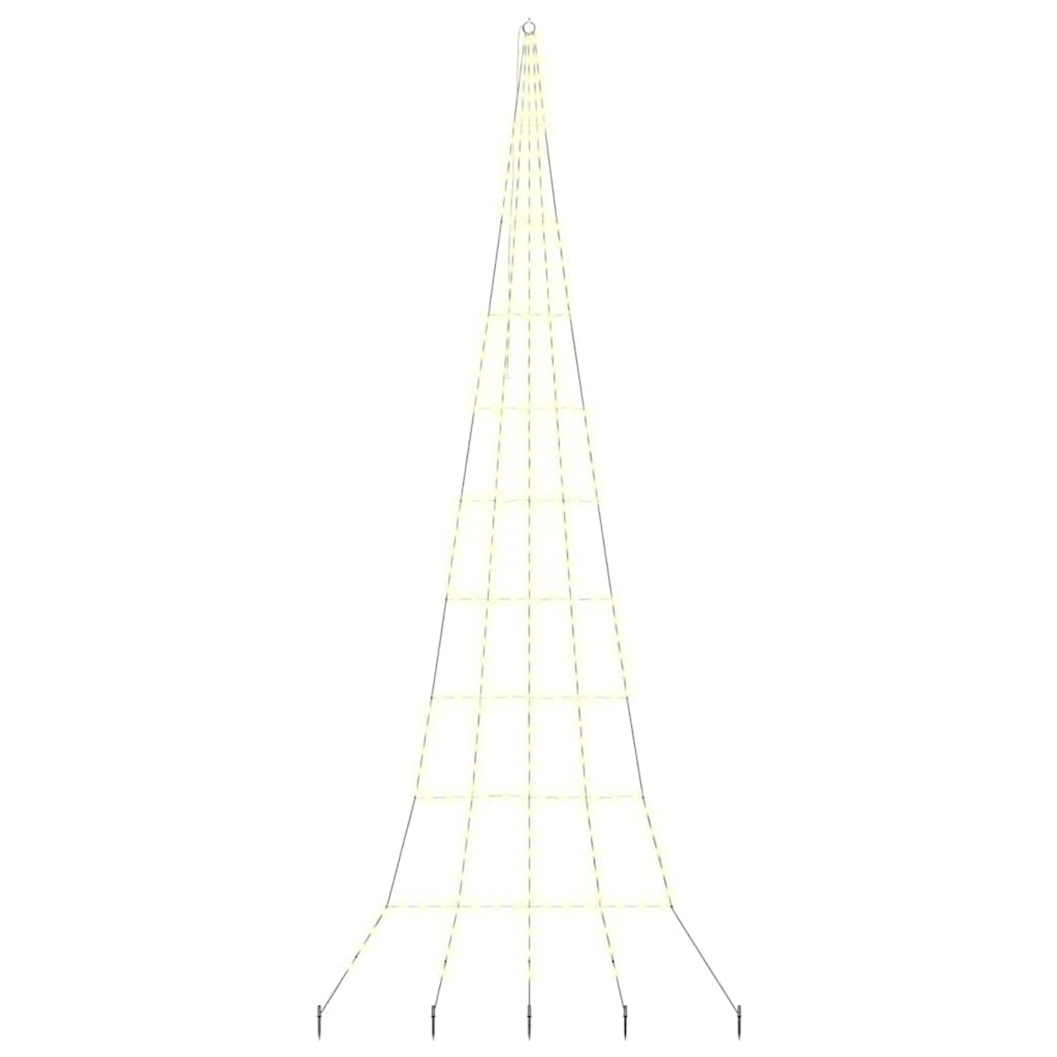 vidaXL LED Weihnachtsbaum mit Erdspießen Warmweiß 500 cm Metall 42018745