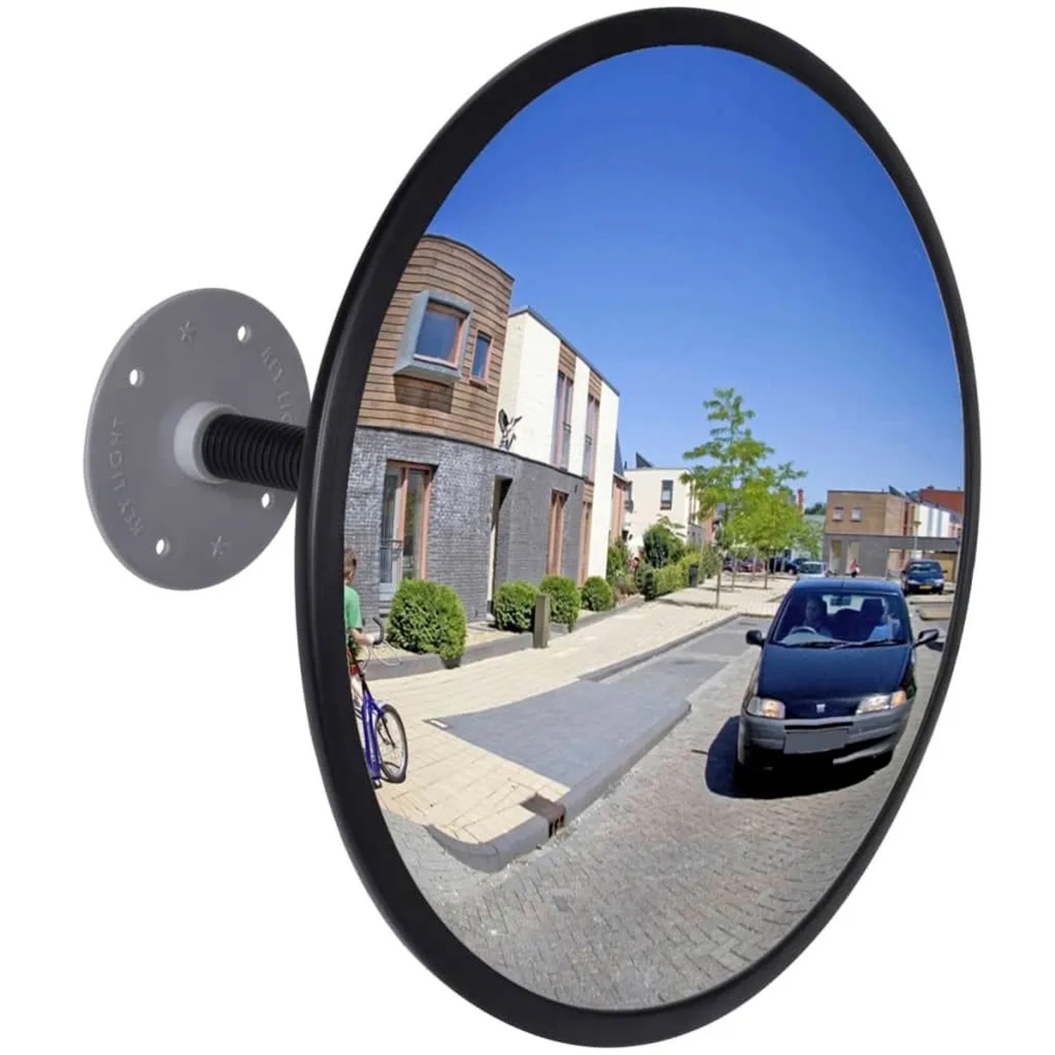 DELUKE Verkehrsspiegel FEDO Konvex Acryl Schwarz Ø30cm Indoor-Spiegel Sicherheitsspiegel Panoramaspiegel