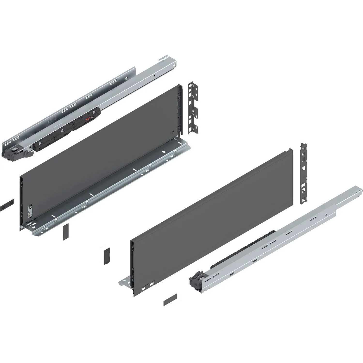 Blum Legrabox Pure Set Höhe C Tip-On Vollauszug 600 mm 70 kg Oriongrau 1 Paar
