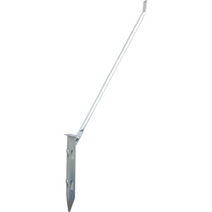 Einschlag-Sturmanker aus verzinktem Stahl zur Fixierung von Zäunen und Sichtschutz vor Wind.