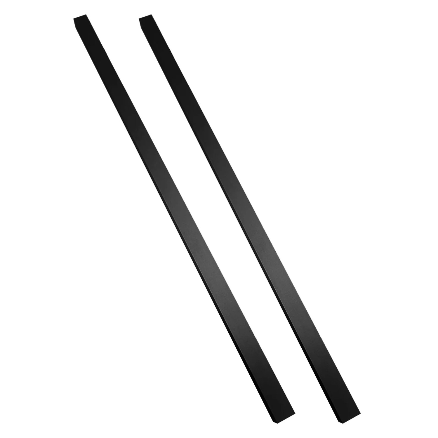 Zwei schwarze Griffleisten für inova Glasschiebetür mit Stabgriff.