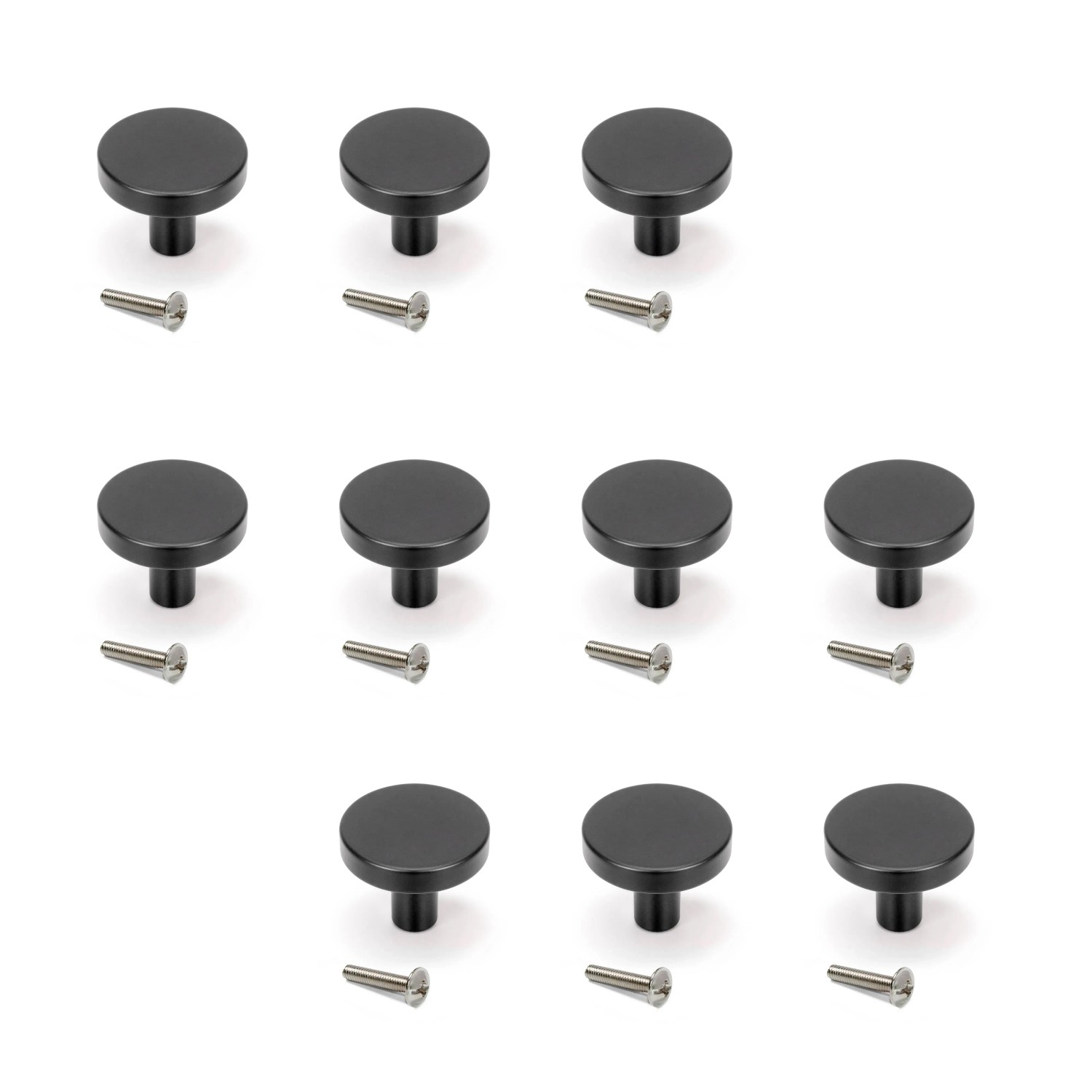 Emuca Lot von 10 Möbelknöpfe Uppsala Durchmesser 30mm Aluminium Gold