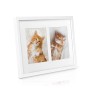 Weißer Bomoe Galeria Bilderrahmen für 2 Fotos (9x13cm) mit Katzenmotiven.