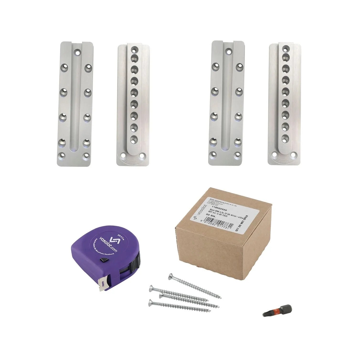 vasalat Set HVP Schwerlastverbinder 40x150x12 mm mit Spaxschrauben T-Star Plus & Bit TX20