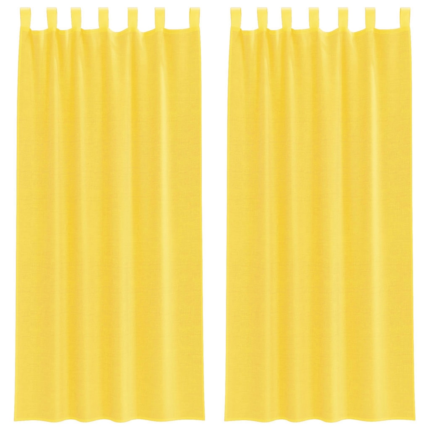 vidaXL Voile Vorhänge mit Schlaufen 2 Stk Gelb 140x245 cm 4102319 günstig online kaufen