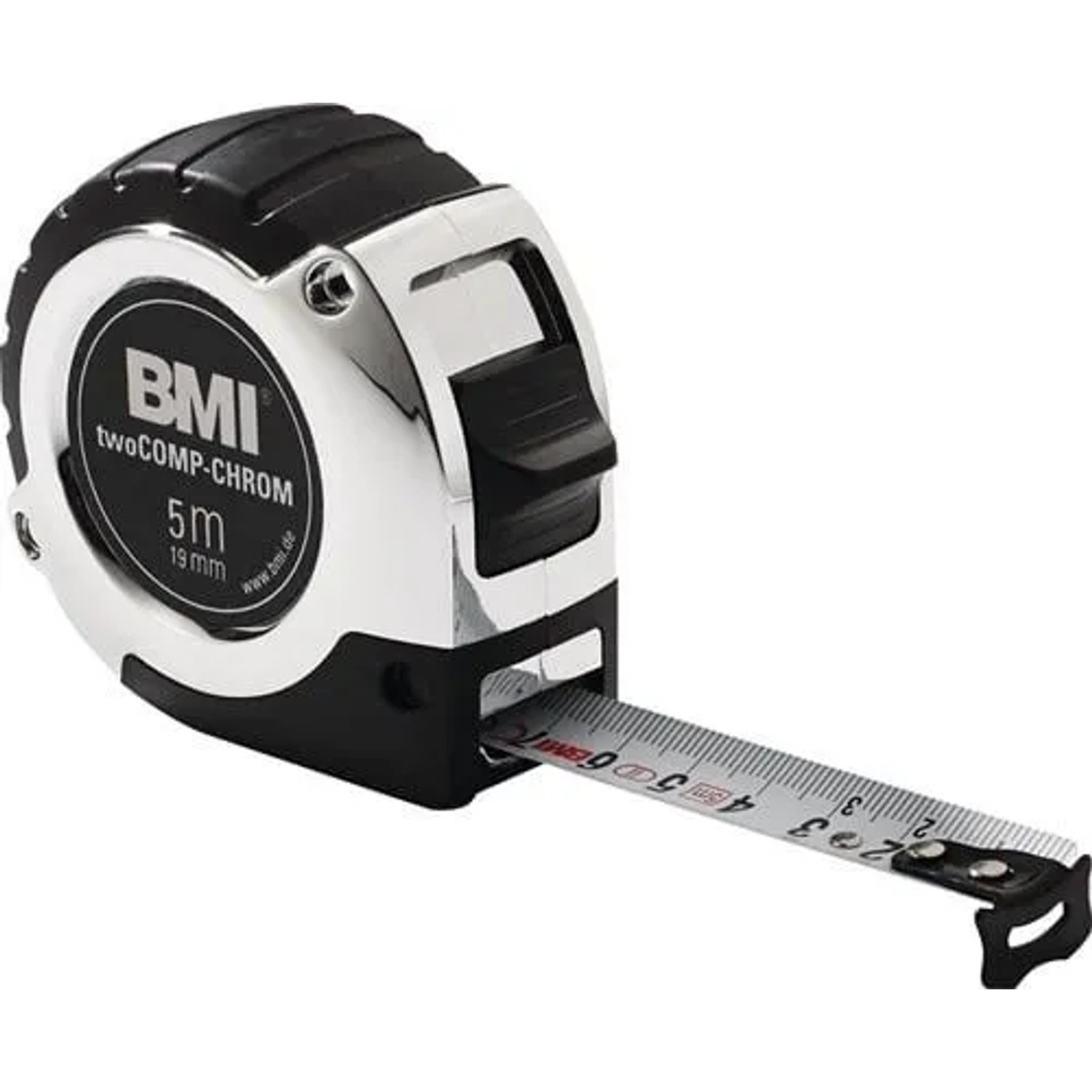 BMI Taschenrollbandmaß Chrom L 2M B 16Mm Mm Cm EG II Ku Automatic 475241221