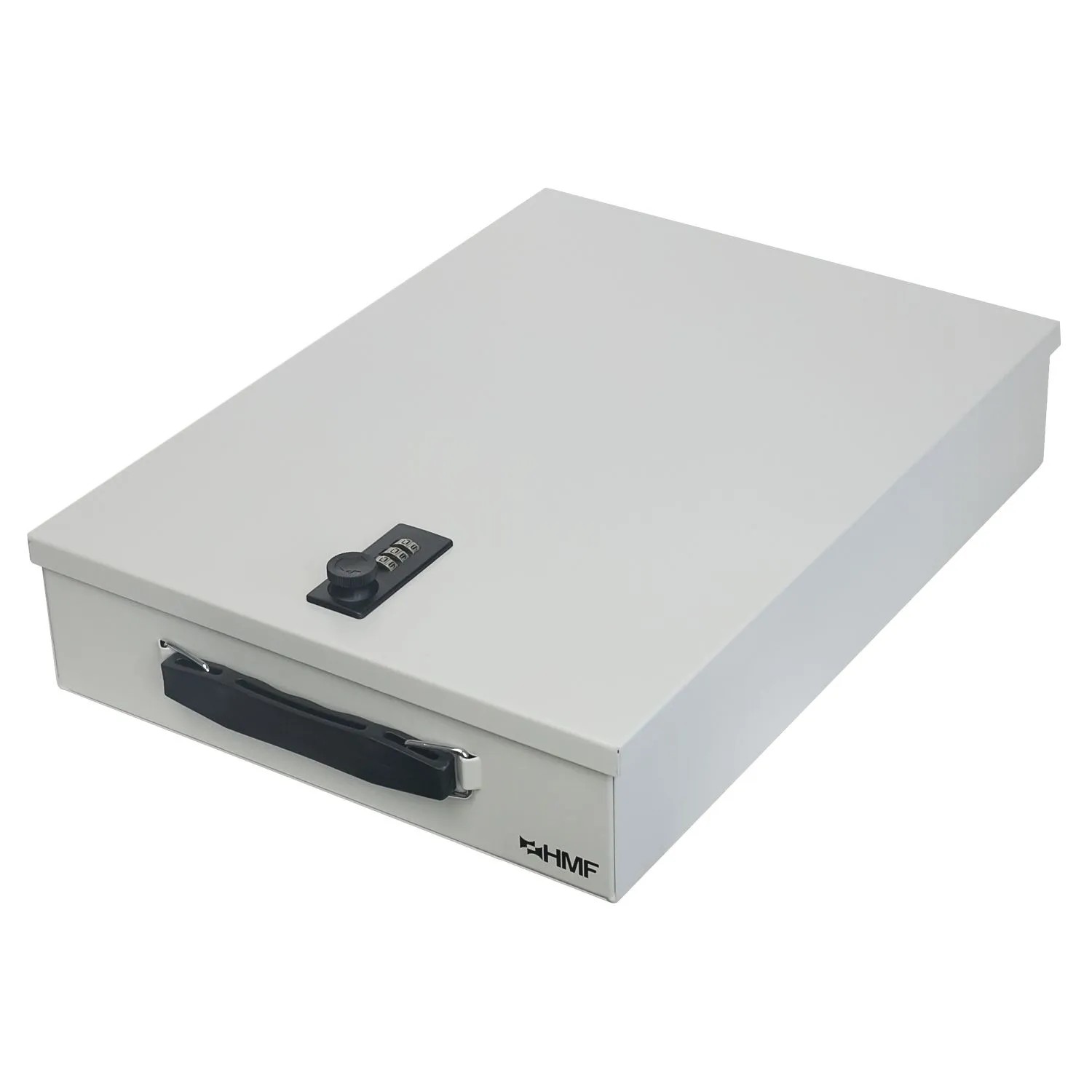 HMF 1413-07 Dokumentenkassette Zahlenschloss DIN A4 37 x 26 x 8 cm Lichtgrau