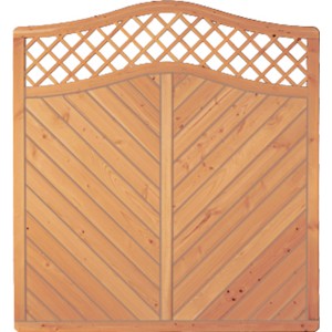 T&J Sichtschutzzaun Classico Douglasie mit Rankgitter, naturbelassen, 180x180/190 cm.