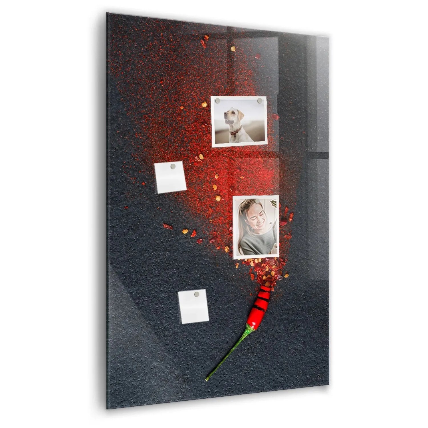 Tulup Beschreibbare Glasmagnettafel Paprikapulver 60x90 cm Magnettafel Büro Glas Weißer Marker Glassboard Magnetisch