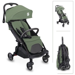 Globber Stroll Lite Buggy für Baby und Kleinkind 1-Hand-Falt-Automatik Leichtgewicht 5/6 Zoll Bereifung Olive Grün
