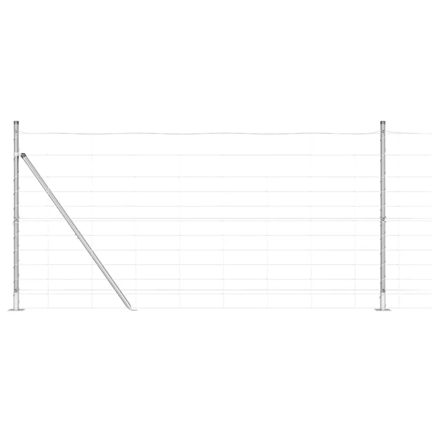 vidaXL Zaunpfosten Galvanisiert 50 x 1,2 m Stahl 3351539