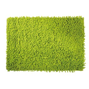 Grüner MSV Badvorleger Chenille Hochflor, 40x60 cm. Weicher Duschvorleger für das Badezimmer.