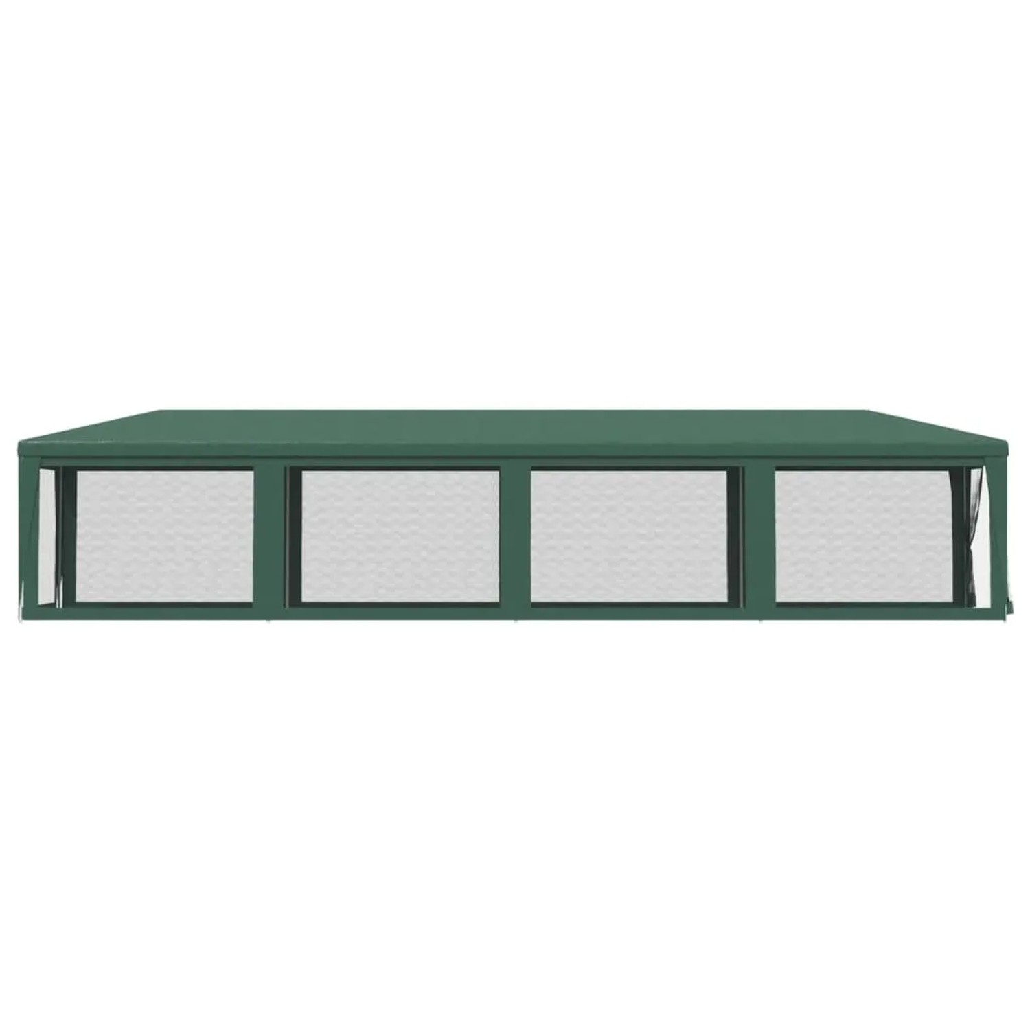 Grünes Partyzelt 3x12m mit Mesh-Seitenwänden für Gartenpartys & Events.