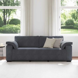 vidaXL 3-Sitzer-Sofa Dunkelgrau 178 cm Samt 4105278