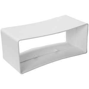 Weißer Vierkantrohr-Verbinder System 150 aus Kunststoff für Flachkanalsysteme.