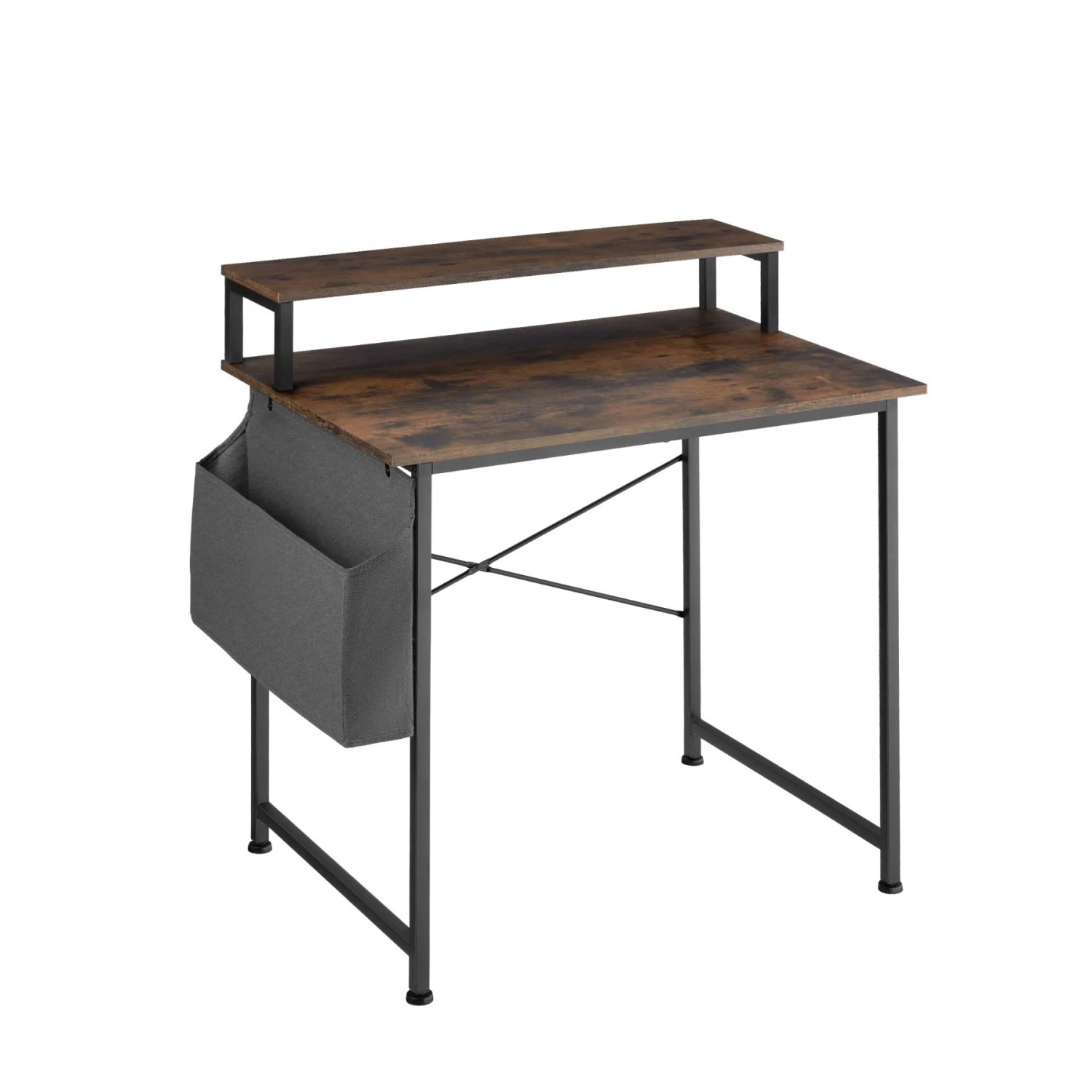 Tectake Schreibtisch Everett Industrial Style Holz und Stahl  55 x 80 x 90 cm Industrial Holz Dunkel  Rustikal