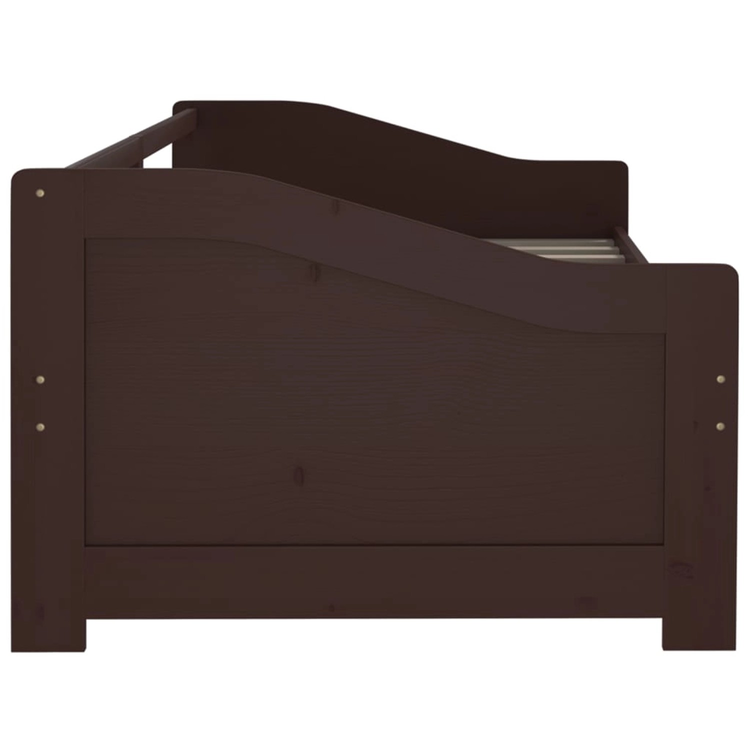 vidaXL Tagesbett, 90x200 cm, dunkelbraun, Kiefer Massivholz. Bett für Gäste oder als Sofa.